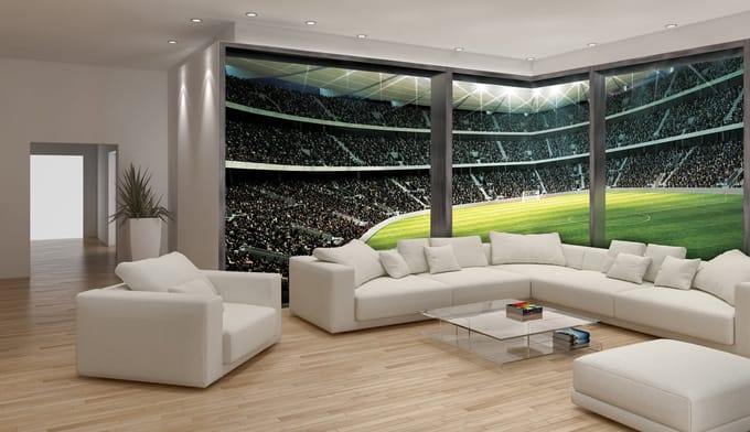 Fotobehang Vlies Voetbal | Groen | GROOT 832x254cm