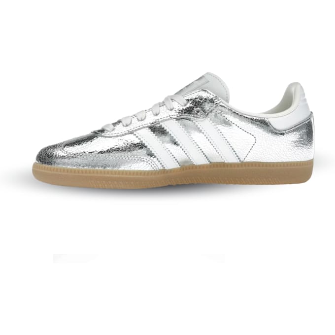 Adidas Samba OG Silver Metallic Cracked Leather