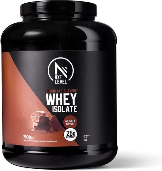 NXT Level® Whey Isolate Powder - Protein met BCAA - Proteïne Poeder - Eiwitten - Eiwit Poeder - Laag in Suiker & Lactose - 66 Eiwitshakes - Chocolade 2kg