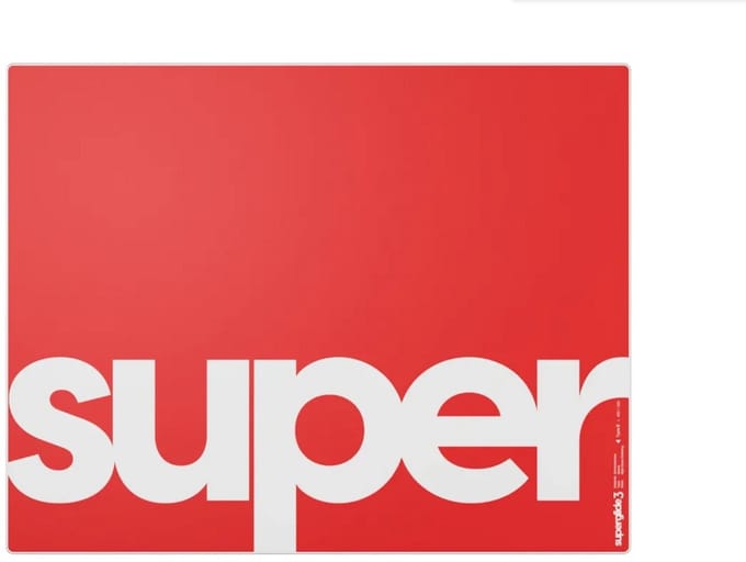 Superglide Glass Mousepad V3 Type‑S - Gaming Muismat - Rood - Maat: L