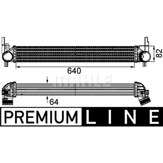 Intercooler, inlaatluchtRadiator MAHLE CI 165 000P