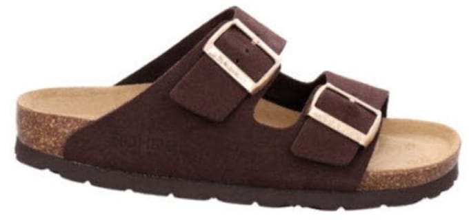 Rohde Dames Slipper 2 Gespen Bruin Suede 5572/72