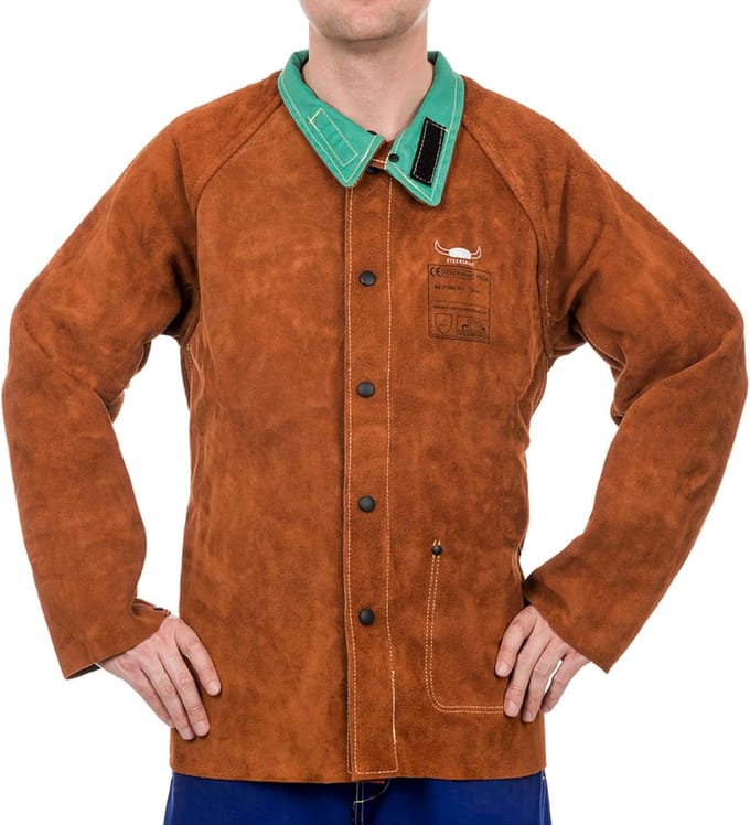 Lasjas Leder - Werkkleding - Veilig Werken - Hoge Kwaliteit - Maat L - Maron