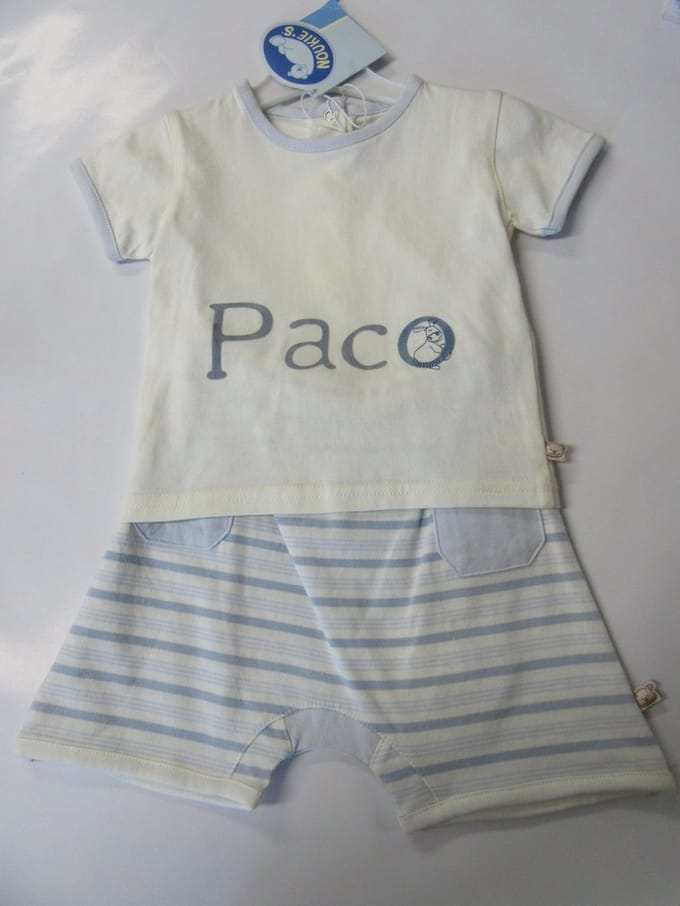 Noukie's - Ensemble - Jongens - Creme/ blauw - Paco - 6 maand 68