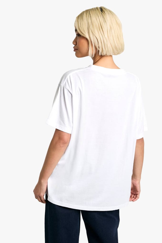 boohoo Dames DSGN Studio Pride Slogan Oversized T-shirt | Wit | Maat: 34