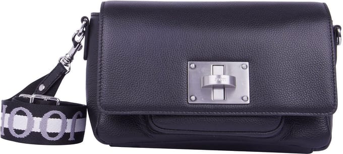 JOOP! Leren Schoudertas Carino Muna Shoulderbag Black Zwart