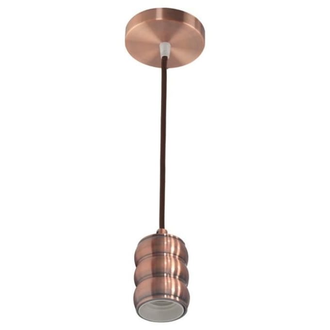 Kabelophanging (1m) Gauss koper E27 IP20 max 60W bruin