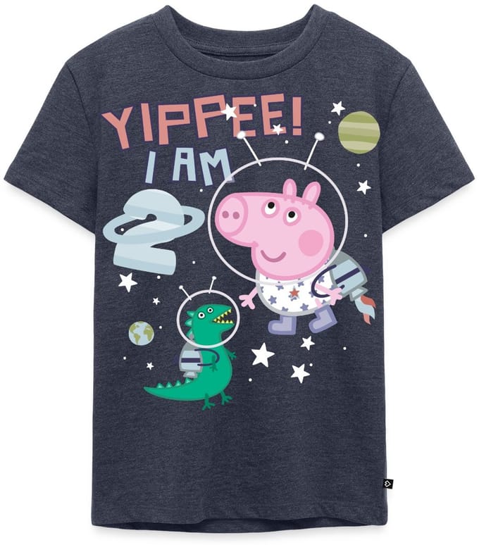 Peppa Pig 2e Verjaardag Schorsch Ruimtemissie Premium T Shirt Kinderen