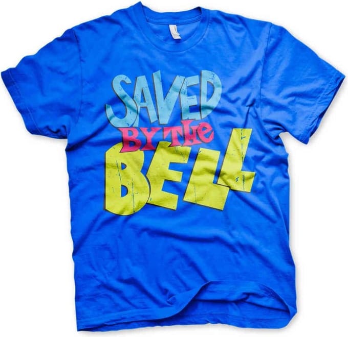 Saved By The Bell Heren Tshirt -S- Distressed Logo Blauw