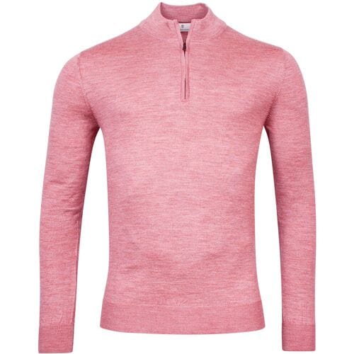 Thomas Maine Trui Pullover Shirt Style Zip Single Knit Raspberry Melange / male