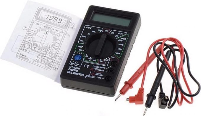Digitale Professionele Universele Multimeter - Zwart - Inclusief Stroomkabels - Spanningsmeter - Spanningstester