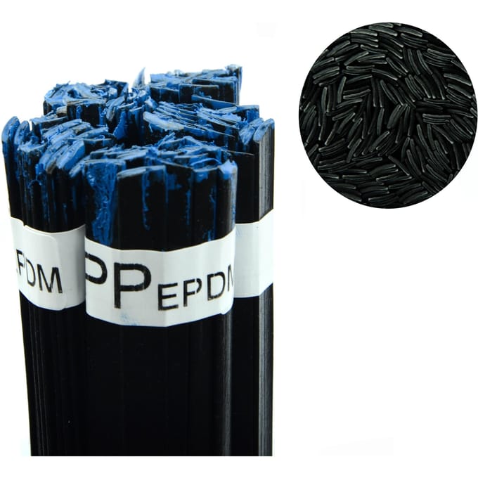 Rosfix Kunststoflasdraad Strip - PP Zwart 100 g - 12 mm Strip, 42 cm Draad, Smeltpunt 260–330°C