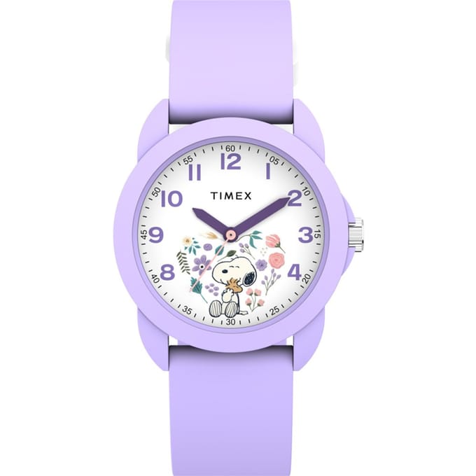 Timex Peanuts Time Teacher TW2Y51200 Horloge - Siliconen - Paars - Ø 30 mm