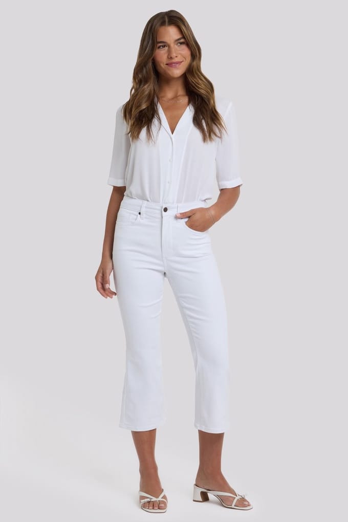 Monica Kick Flare Cropped Jeans Met Hoge Taille