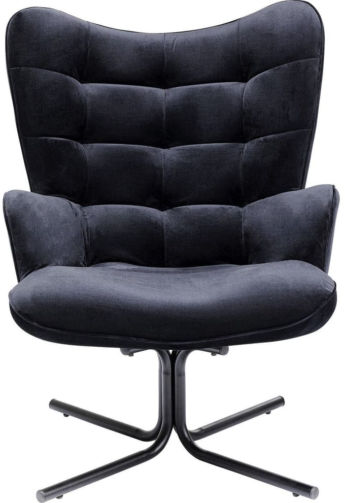 Kare Design Oscar Velvet Fauteuil - Fluweel Zwart