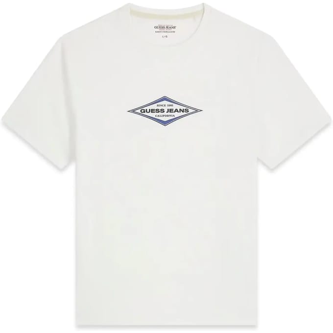 Guess Jeans Diamond T-shirt Met Korte Mouwen Wit L Man