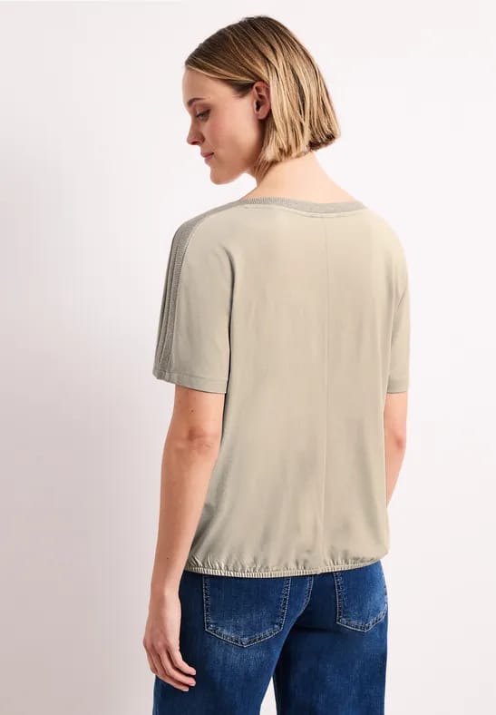 Shirt met hangende schouder en glitter