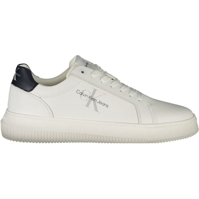 Calvin Klein Bianco Leren Heren Sneakers