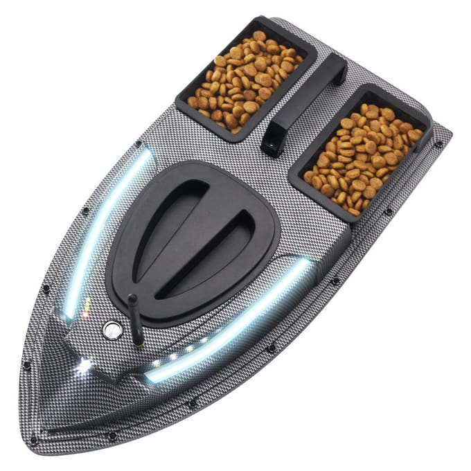 GPS-visboot 500m afstandsbediening aasboot dubbele motor viszoeker 1,5 kg laadondersteuning EU Plug-T zwart