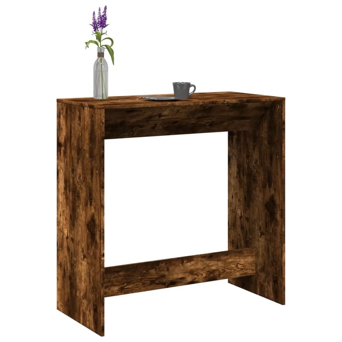 vidaXL - Bartafel - 102x50x103,5 - cm - bewerkt - hout - gerookt - eikenkleur
