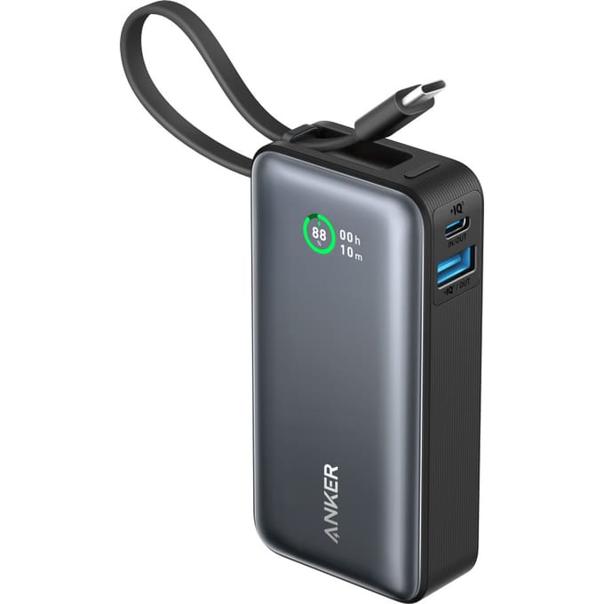 Externe Batterij Anker Nano, 10000mAh, 30W, QC + PD, 1 x USB-A - 2 x USB-C, Zwart A1259G11