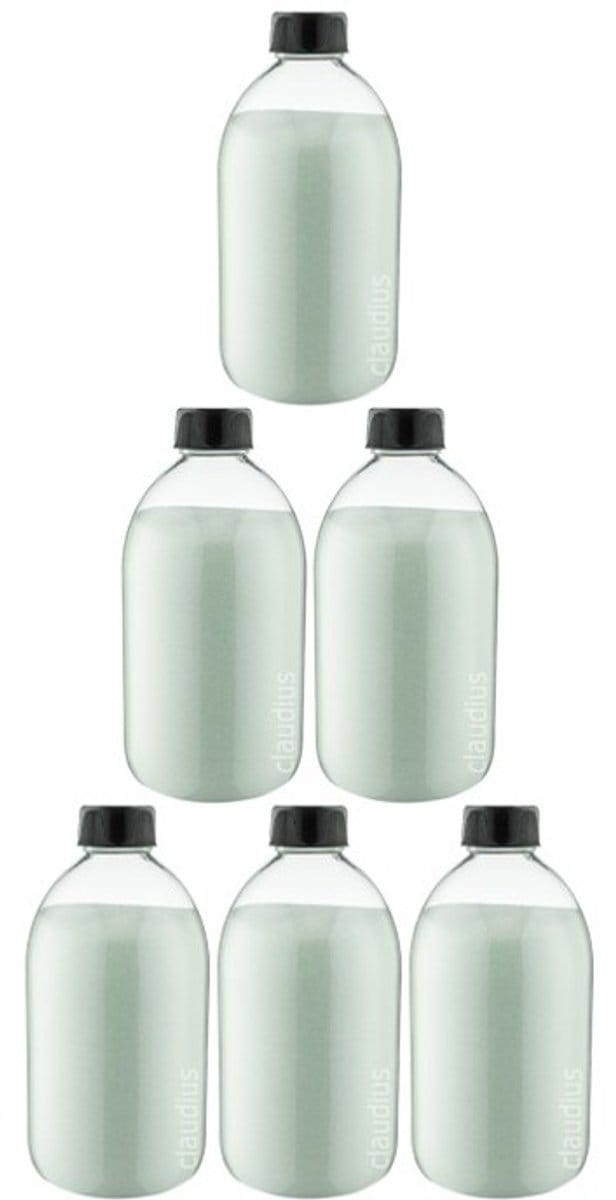 Scrubzout Eucalyptus - 650 gram - Fles met zwarte dop - set van 6 stuks - Hydraterende Lichaamsscrub