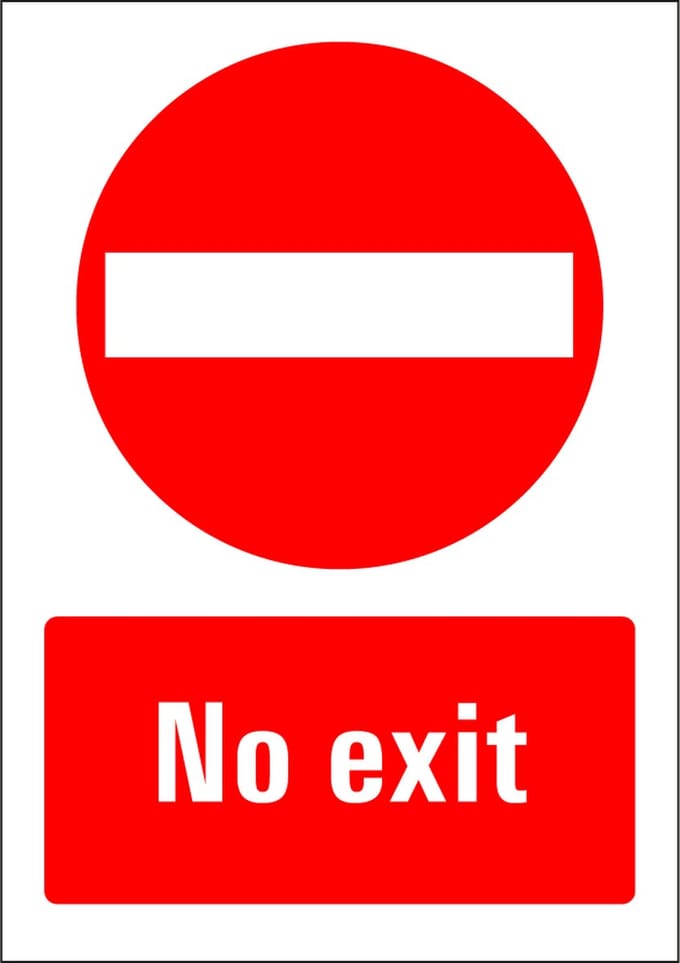 No exit sticker 148 x 210 mm
