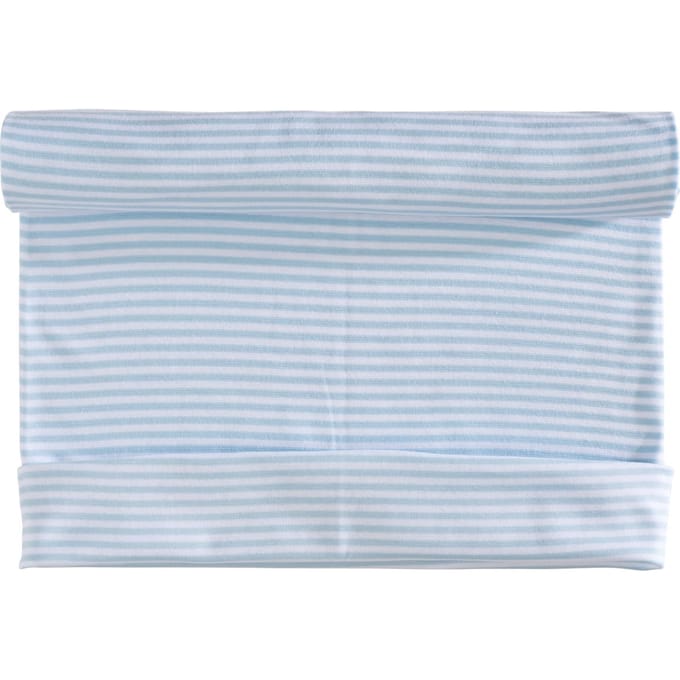 Manchet stof 1x1 rib "Stripe 3 mm" - Lichtblauw-Wit