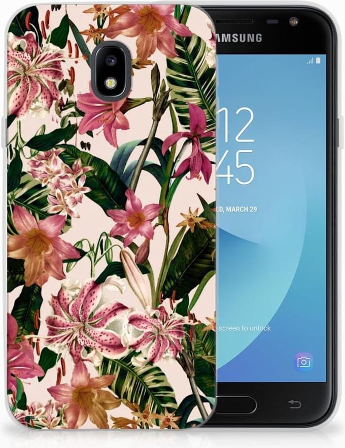 Back Cover voor Samsung Galaxy J3 2017 TPU Case Flowers
