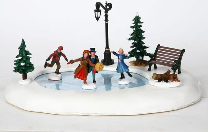 Lemax Kerstdorp Schaatsbaan - set van 9 - 4.5V adapter