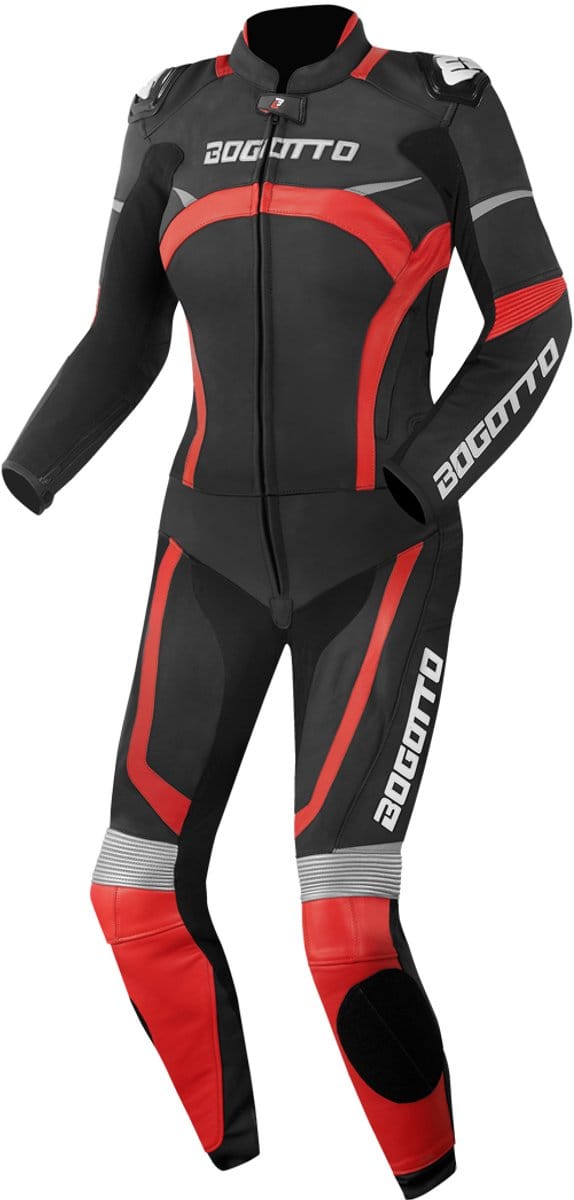 Bogotto Misano Dames Zwart Rood 2-Delig Motorpak - Racepak