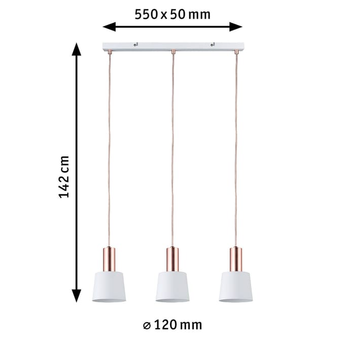 Paulmann Prachtige hanglamp Haldar - 3-lamps