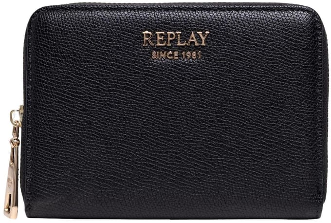 REPLAY portemonnee Zip Around Wallet Black zwart