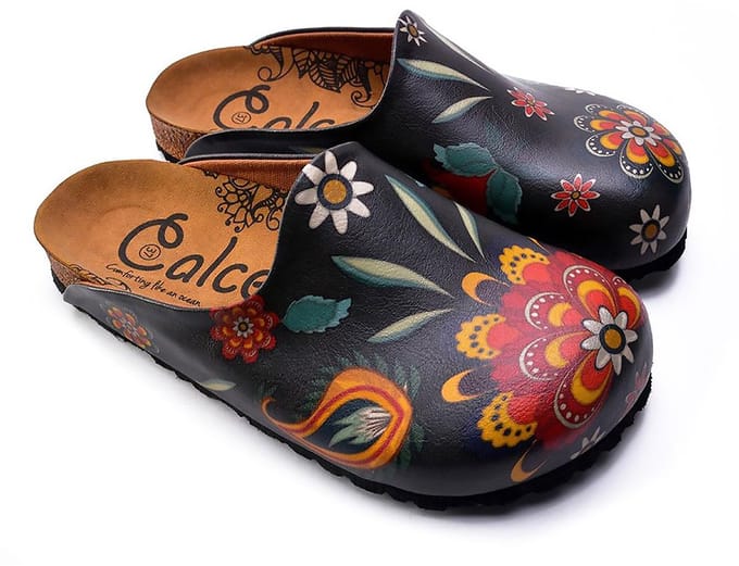 GOBY Folk Garden Clogs – Handmade – Vegan Leer – Dames – Maat 39