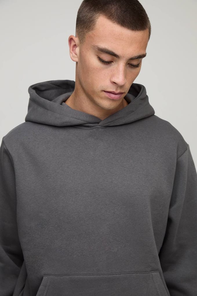 Essential Regular Fit Over the Head Hoodie | Charcoal | Size Medium