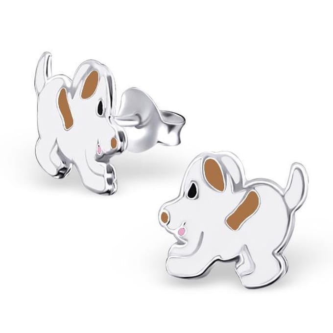 Princess Oorbellen Hondje - 925 Zilver E-Coating - Dier - 8x9mm