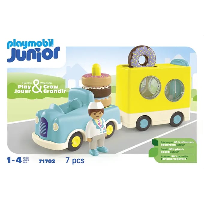 Playmobil 1.2.3 - Junior gekke donuttruck met stapel- en sorteerfunctie