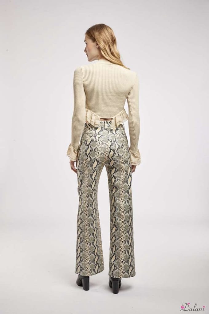 Broek Toxik3 wide leg fit slang met hoge taille