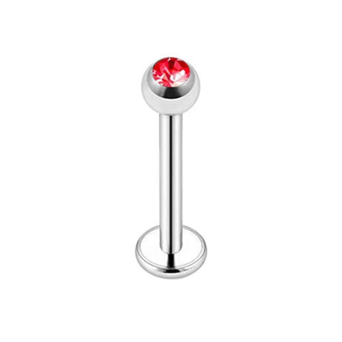 Zilver Met Steentje - Tragus / Helix / Labret Piercing