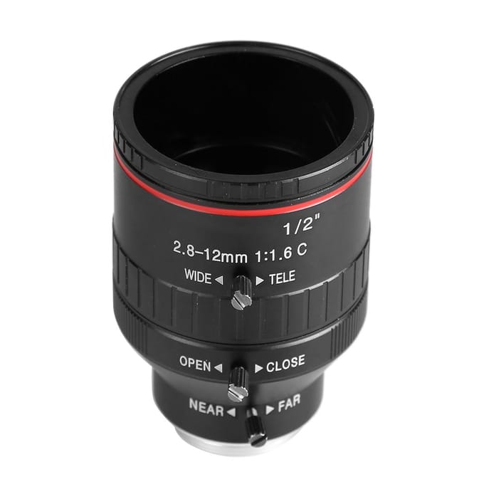 Objectif de caméra de sécurité 2,8-12 mm 3 MP 1/2 ouverture manuelle monture C CCTV gray