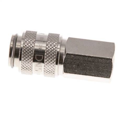 Vernikkeld Messing DN 5 Luchtkoppeling Snelkoppeling G 1/8 inch Binnendraad Double Shut-Off - CLS5-F-BN-SV-018
