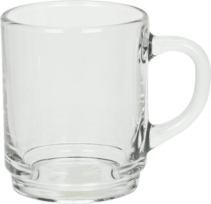 6 theeglazen met oor 25cl