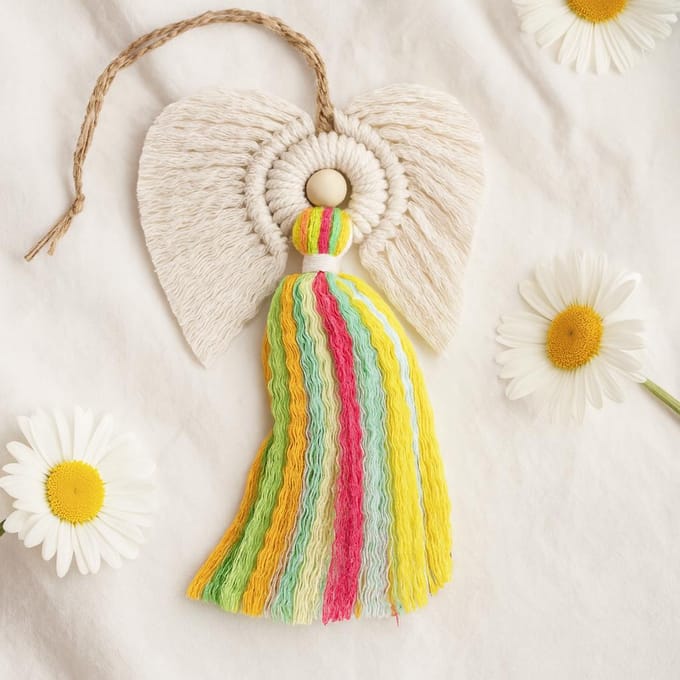 Macramé Engel - Regenboog