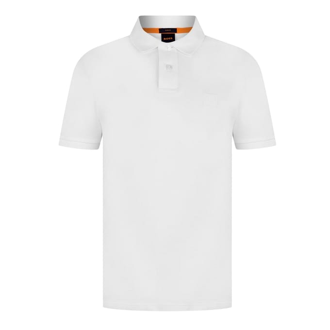 Boss Heren Passenger Box Logo Polo Shirt (Wit)