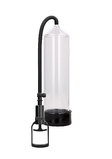 Pumped Comfort Beginners Penis Pomp met Trekkergrip Inclusief Siliconen Penisring - 30 cm - Transparant