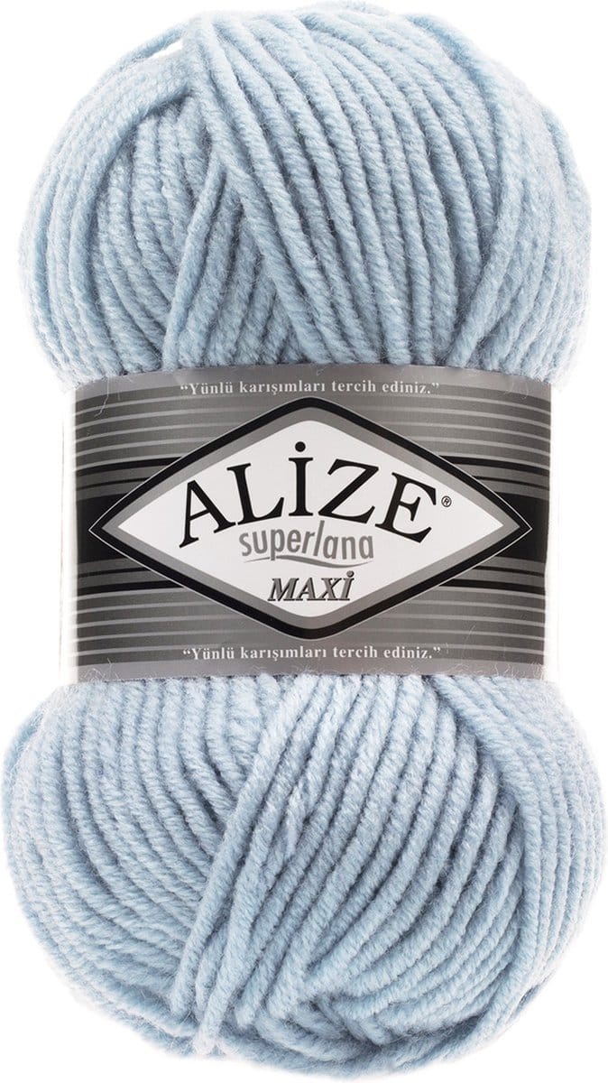 Alize Superlana Maxi 480 Light Blue Pakket 5 Bollen 500 Gram
