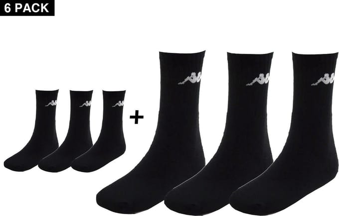 Kappa - Trisper Tennis Sock 6 pack - Sokken 6-Pack - 43 - 46 - Zwart