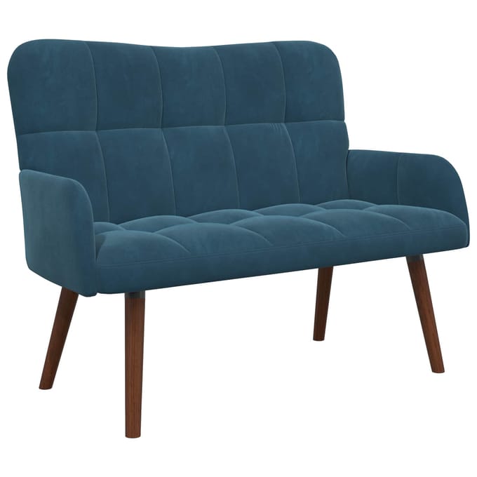 vidaXL - 2-Zits - Sofa - Blauw - 115 - x - 61 - x - 87 - cm - fluweel