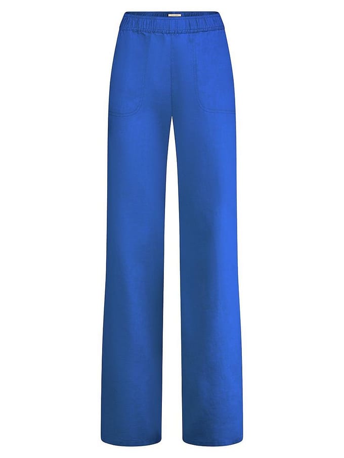 Comfortbroek pasvorm Cornelia 100% linnen Van Peter Hahn blauw
