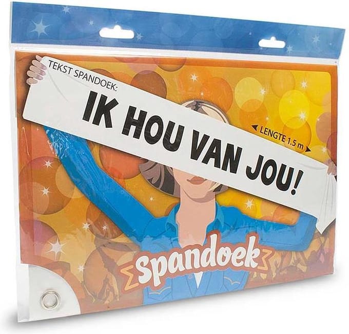 Spandoek I love you 150x25 cm